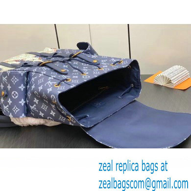 Louis Vuitton Monogram Canvas Christopher MM Backpack Bag M41379 Blue 2023 - Click Image to Close