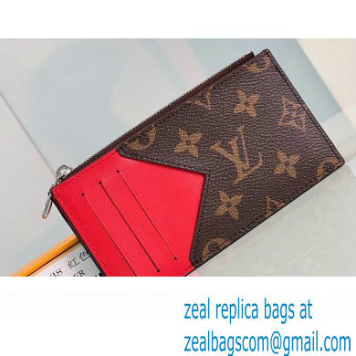 Louis Vuitton Monogram Canvas Coin Card Holder M82908 Red 2024