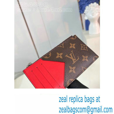 Louis Vuitton Monogram Canvas Coin Card Holder M82908 Red 2024