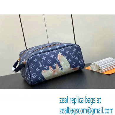 Louis Vuitton Monogram Canvas Dopp Kit Toilet Pouch Bag M46696 Blue 2023 - Click Image to Close