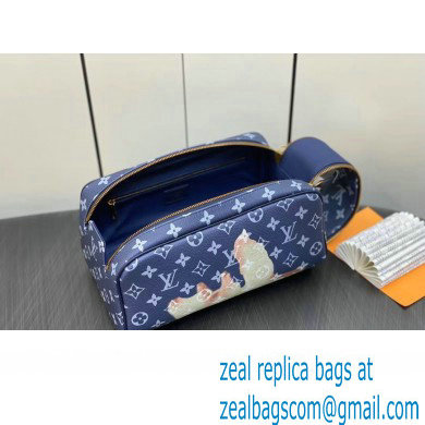 Louis Vuitton Monogram Canvas Dopp Kit Toilet Pouch Bag M46696 Blue 2023 - Click Image to Close