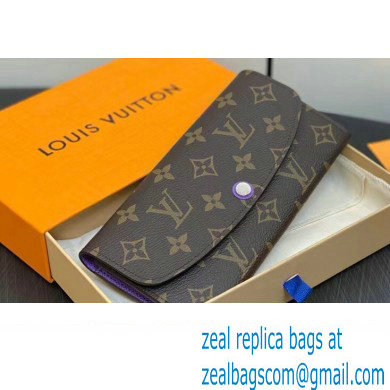 Louis Vuitton Monogram Canvas Emilie Wallet Purple 2024