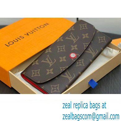 Louis Vuitton Monogram Canvas Emilie Wallet Red 2024