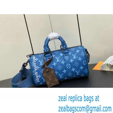 Louis Vuitton Monogram Canvas Keepall Bandouliere 25 Bag M46803 Atlantic Blue 2023 - Click Image to Close