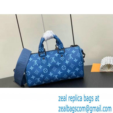 Louis Vuitton Monogram Canvas Keepall Bandouliere 25 Bag M46803 Atlantic Blue 2023