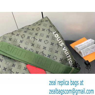 Louis Vuitton Monogram Canvas Keepall Bandouliere 45 Bag M23962 Khaki Green/Vermillion Red 2023