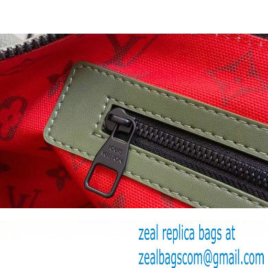 Louis Vuitton Monogram Canvas Keepall Bandouliere 45 Bag M23962 Khaki Green/Vermillion Red 2023 - Click Image to Close