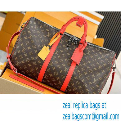 Louis Vuitton Monogram Canvas Keepall Bandouliere 50 Bag M46769 Red 2024