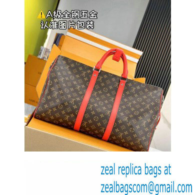 Louis Vuitton Monogram Canvas Keepall Bandouliere 50 Bag M46769 Red 2024 - Click Image to Close