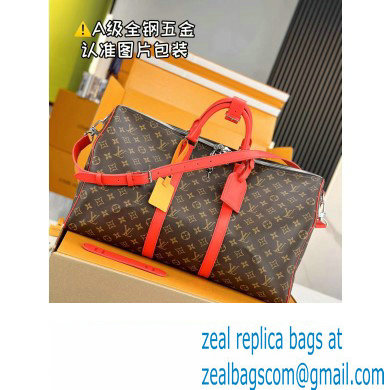 Louis Vuitton Monogram Canvas Keepall Bandouliere 50 Bag M46769 Red 2024 - Click Image to Close