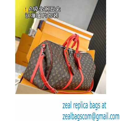 Louis Vuitton Monogram Canvas Keepall Bandouliere 50 Bag M46769 Red 2024 - Click Image to Close