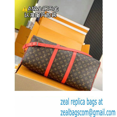 Louis Vuitton Monogram Canvas Keepall Bandouliere 50 Bag M46769 Red 2024