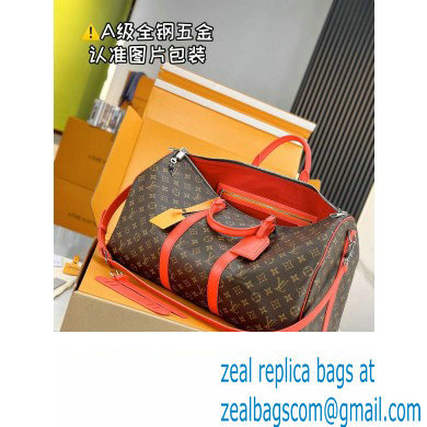 Louis Vuitton Monogram Canvas Keepall Bandouliere 50 Bag M46769 Red 2024