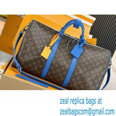 Louis Vuitton Monogram Canvas Keepall Bandouliere 50 Bag M46772 Blue 2024