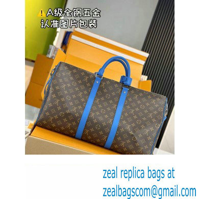 Louis Vuitton Monogram Canvas Keepall Bandouliere 50 Bag M46772 Blue 2024 - Click Image to Close