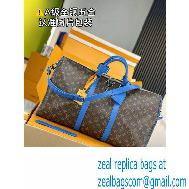 Louis Vuitton Monogram Canvas Keepall Bandouliere 50 Bag M46772 Blue 2024 - Click Image to Close