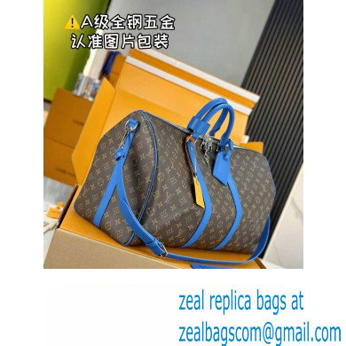 Louis Vuitton Monogram Canvas Keepall Bandouliere 50 Bag M46772 Blue 2024