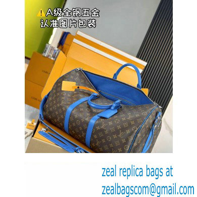 Louis Vuitton Monogram Canvas Keepall Bandouliere 50 Bag M46772 Blue 2024 - Click Image to Close