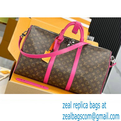 Louis Vuitton Monogram Canvas Keepall Bandouliere 50 Bag M46773 Fuchsia 2024