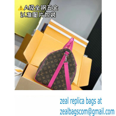 Louis Vuitton Monogram Canvas Keepall Bandouliere 50 Bag M46773 Fuchsia 2024