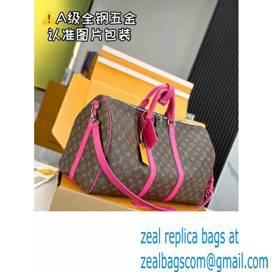 Louis Vuitton Monogram Canvas Keepall Bandouliere 50 Bag M46773 Fuchsia 2024 - Click Image to Close