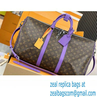 Louis Vuitton Monogram Canvas Keepall Bandouliere 50 Bag M46775 Purple 2024 - Click Image to Close