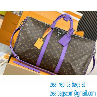 Louis Vuitton Monogram Canvas Keepall Bandouliere 50 Bag M46775 Purple 2024