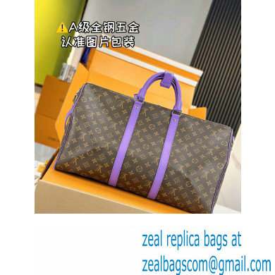 Louis Vuitton Monogram Canvas Keepall Bandouliere 50 Bag M46775 Purple 2024 - Click Image to Close