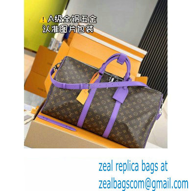 Louis Vuitton Monogram Canvas Keepall Bandouliere 50 Bag M46775 Purple 2024 - Click Image to Close