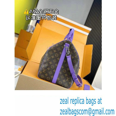 Louis Vuitton Monogram Canvas Keepall Bandouliere 50 Bag M46775 Purple 2024