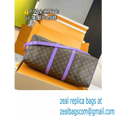 Louis Vuitton Monogram Canvas Keepall Bandouliere 50 Bag M46775 Purple 2024