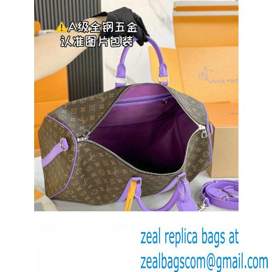 Louis Vuitton Monogram Canvas Keepall Bandouliere 50 Bag M46775 Purple 2024