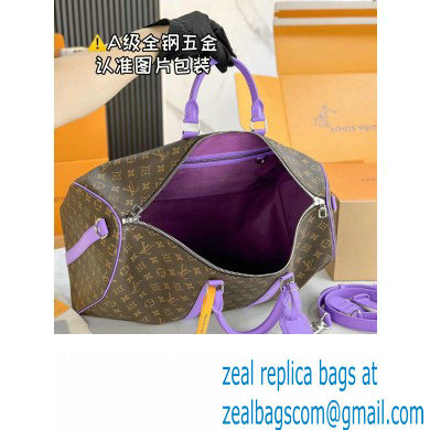 Louis Vuitton Monogram Canvas Keepall Bandouliere 50 Bag M46775 Purple 2024 - Click Image to Close