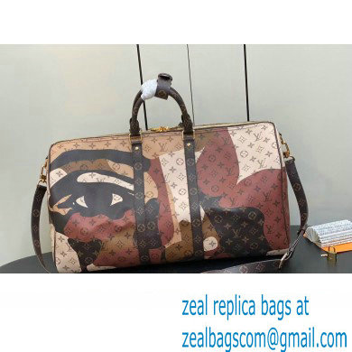 Louis Vuitton Monogram Canvas Keepall Bandouliere 55 Bag M46777 Brown 2023 - Click Image to Close