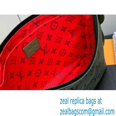 Louis Vuitton Monogram Canvas Pochette Voyage Souple Bag M82800 Khaki Green/Vermillion Red 2023