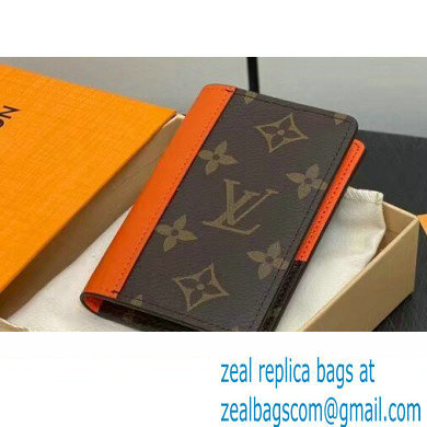 Louis Vuitton Monogram Canvas Pocket Organizer Wallet Orange 2024