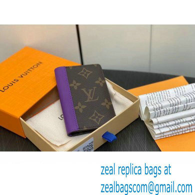 Louis Vuitton Monogram Canvas Pocket Organizer Wallet Purple 2024