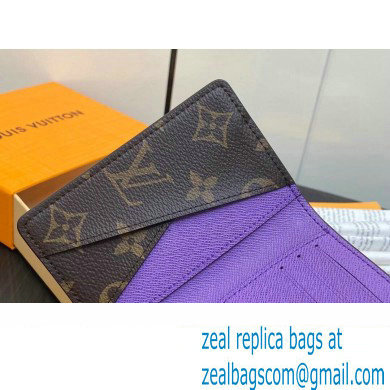 Louis Vuitton Monogram Canvas Pocket Organizer Wallet Purple 2024