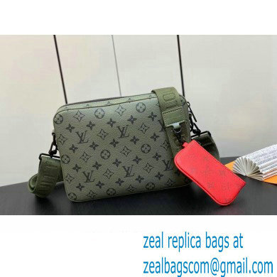 Louis Vuitton Monogram Canvas Trio Messenger Bag M23783 Khaki Green/Vermillion Red 2023