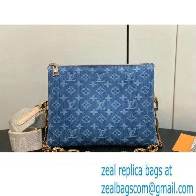 Louis Vuitton Monogram Denim Coussin PM Bag M24564 Blue New LV Remix 2024