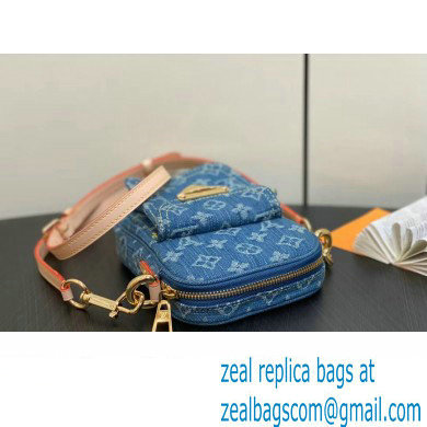 Louis Vuitton Monogram Denim Fairfax Pochette Bag M82948 Blue New LV Remix 2024 - Click Image to Close