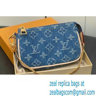 Louis Vuitton Monogram Denim Mini Pochette Accessoires M82960 Blue 2024 - Click Image to Close