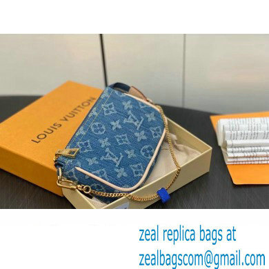 Louis Vuitton Monogram Denim Mini Pochette Accessoires M82960 Blue 2024