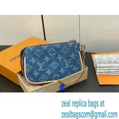 Louis Vuitton Monogram Denim Mini Pochette Accessoires M82960 Blue 2024