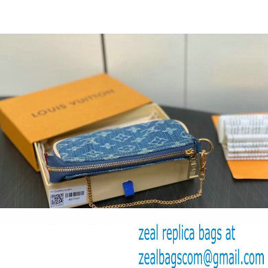 Louis Vuitton Monogram Denim Mini Pochette Accessoires M82960 Blue 2024