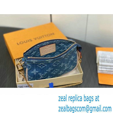 Louis Vuitton Monogram Denim Mini Pochette Accessoires M82960 Blue 2024 - Click Image to Close