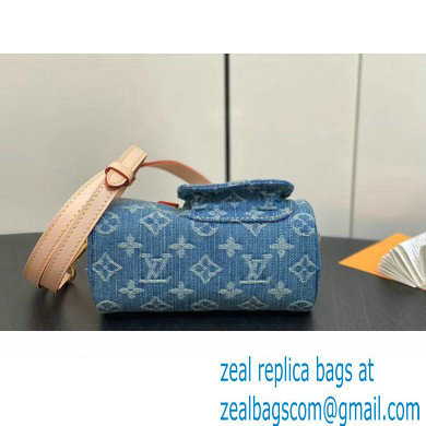 Louis Vuitton Monogram Denim Nano Speedy Bag M82950 Blue DIGITAL EXCLUSIVE 2024 - Click Image to Close