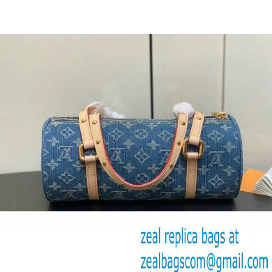 Louis Vuitton Monogram Denim Papillon Bag M46830 Blue New LV Remix 2024 - Click Image to Close