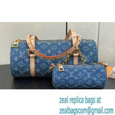 Louis Vuitton Monogram Denim Papillon Bag M46830 Blue New LV Remix 2024 - Click Image to Close