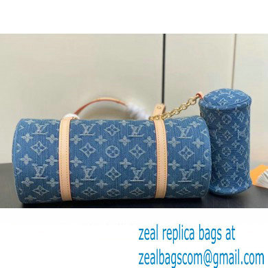 Louis Vuitton Monogram Denim Papillon Bag M46830 Blue New LV Remix 2024 - Click Image to Close